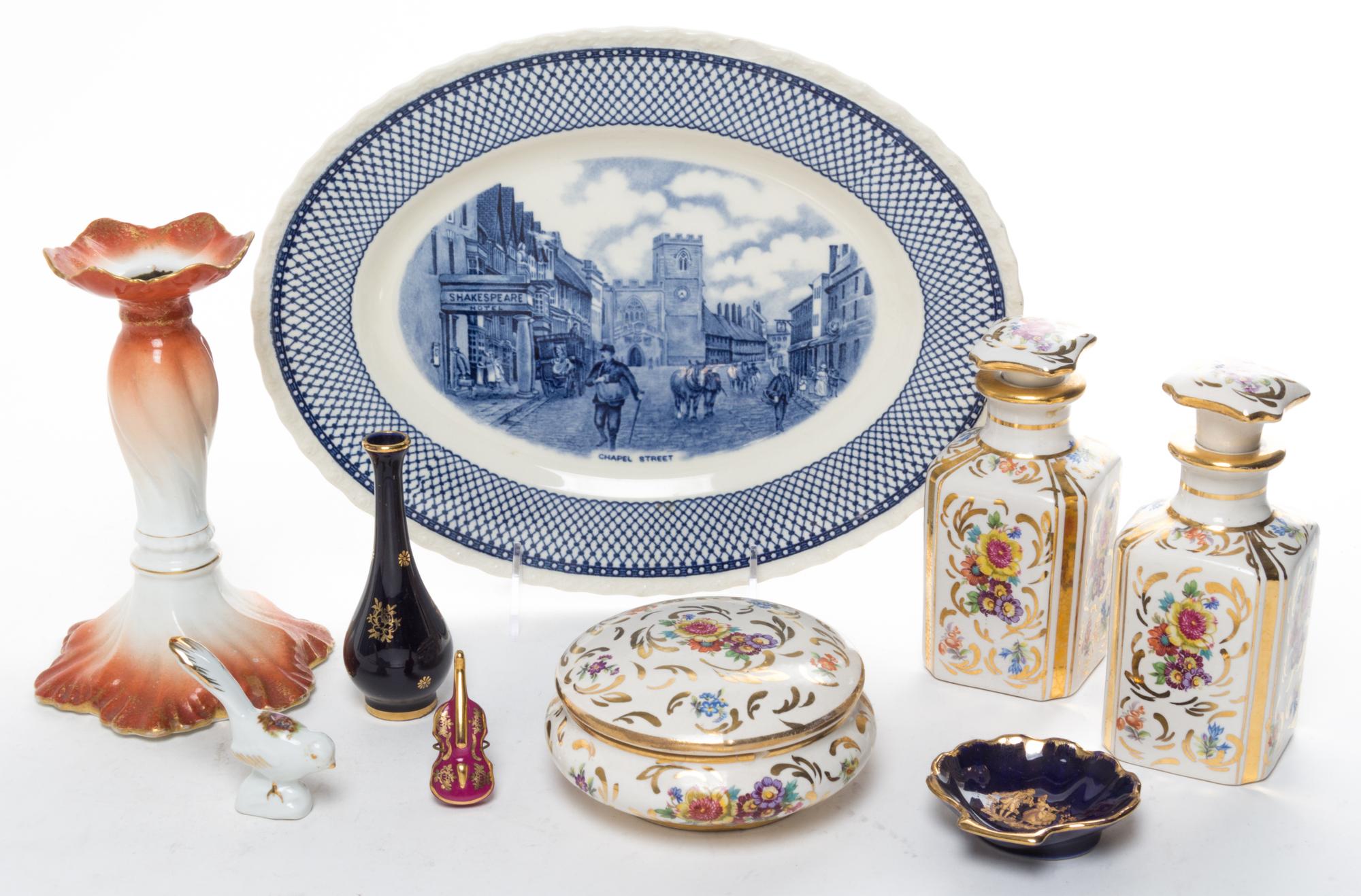 A Collection of Limoges Porcelain Articles Width of tray 11 inches.
