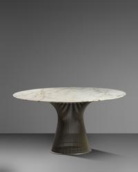 Dining Table, with Original Marble and Walnut Tops, Knoll, USA