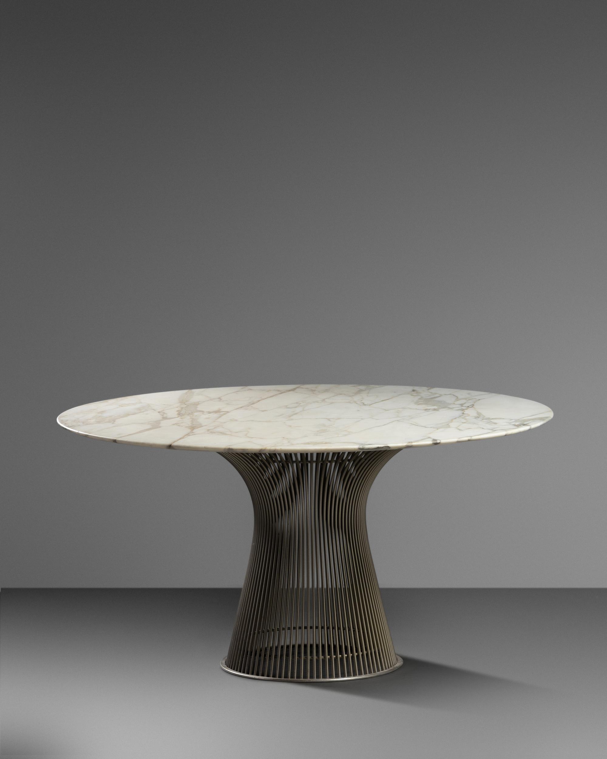 Dining Table, with Original Marble and Walnut Tops, Knoll, USA