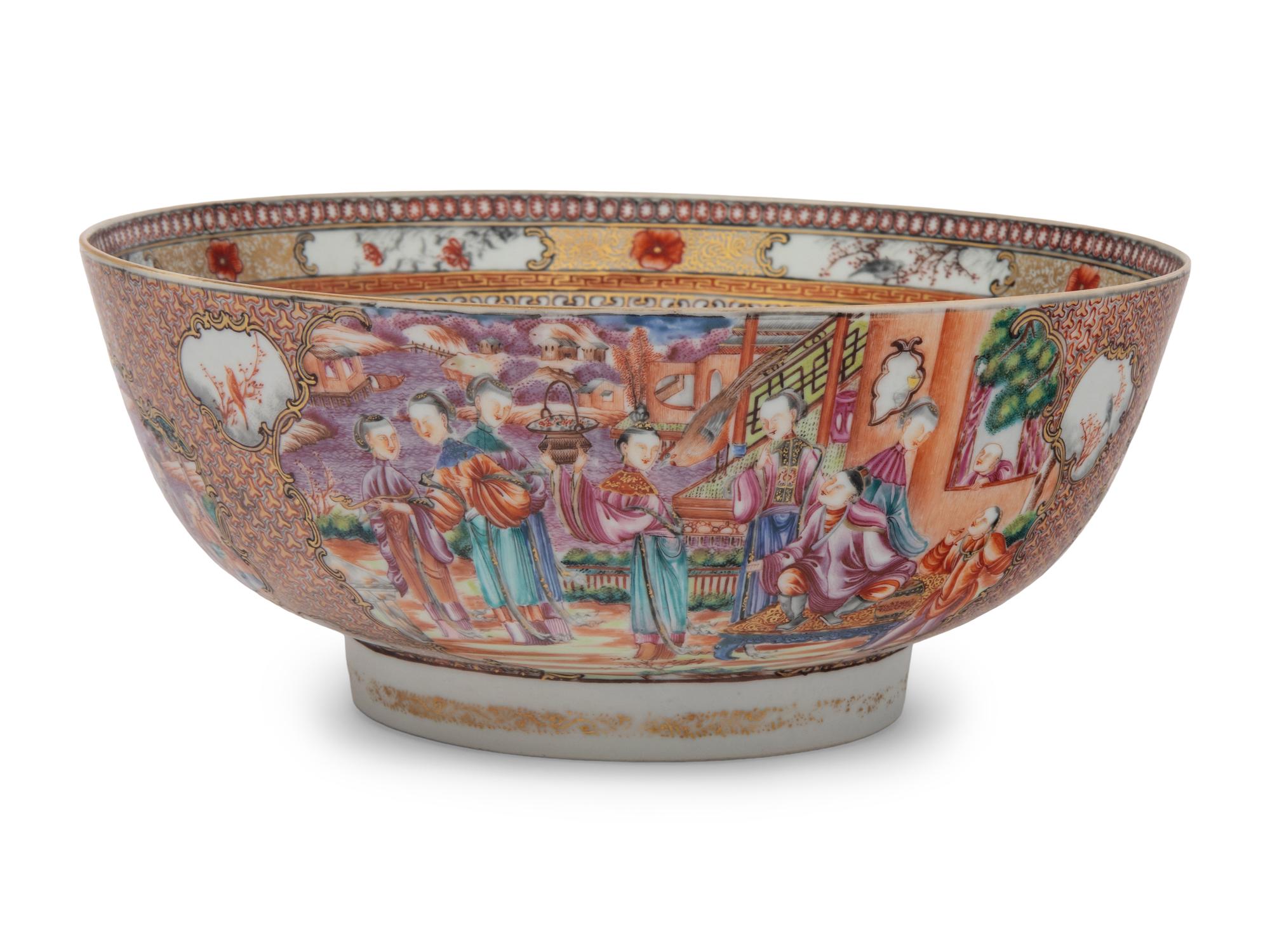 A Chinese Export Porcelain Punch Bowl