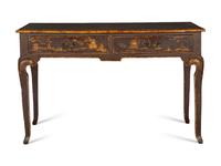 A Georgian Style Parcel Gilt Japanned Desk