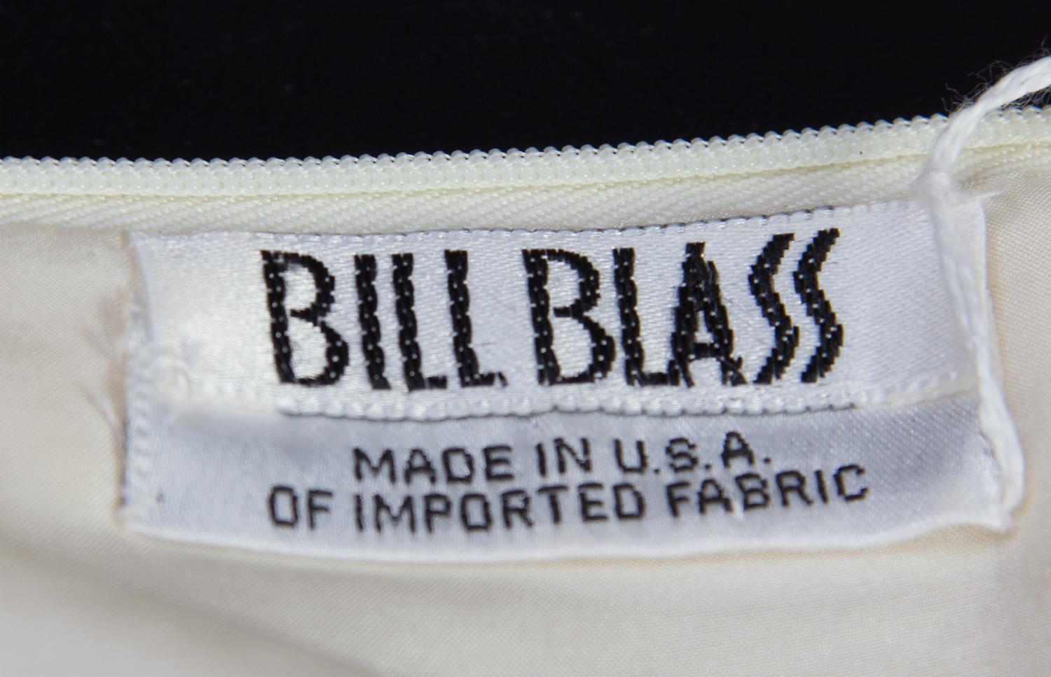 A Bill Blass Cream Color Block Crepe Dress Ensemble, Size 14.