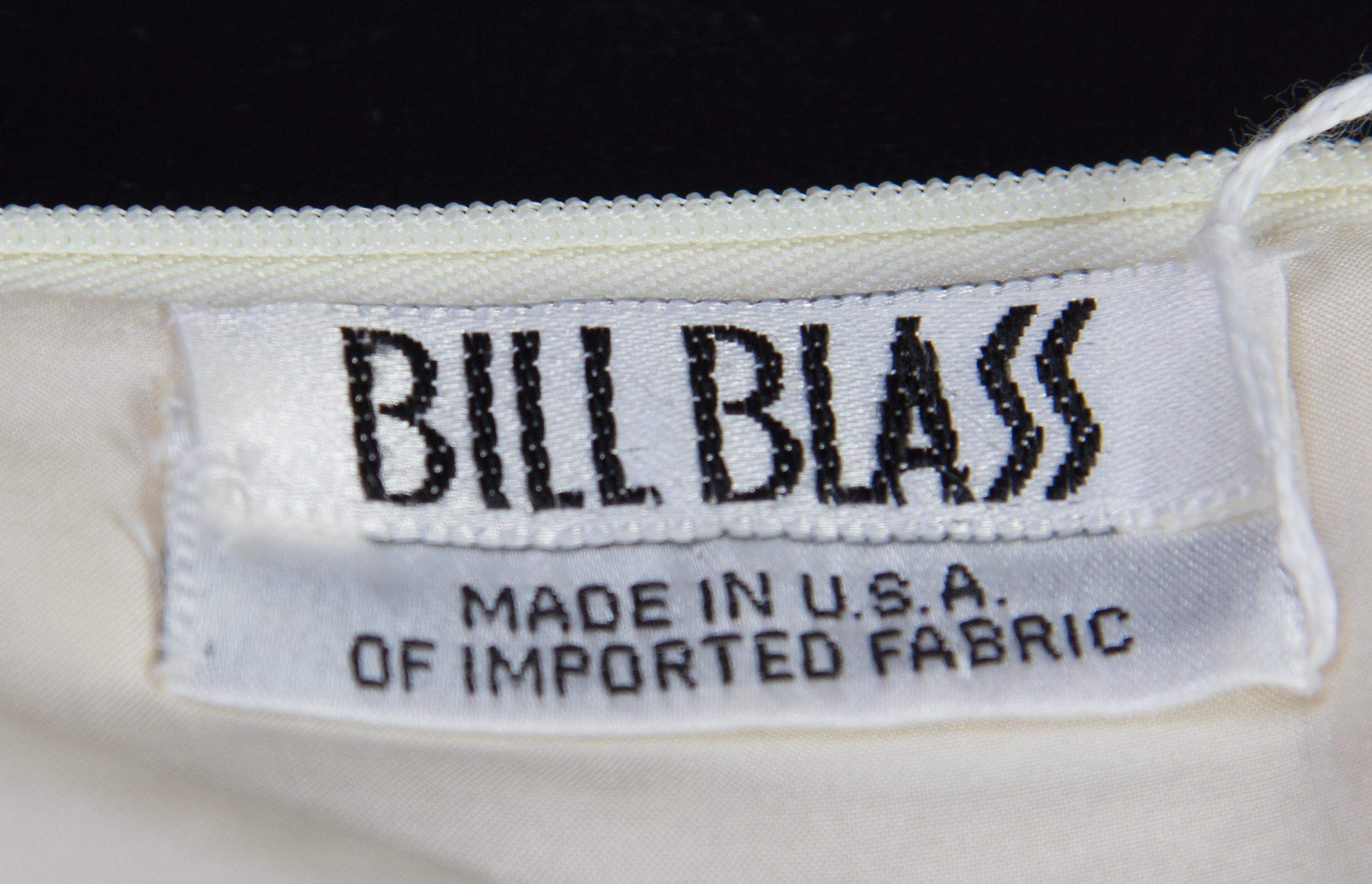 A Bill Blass Cream Color Block Crepe Dress Ensemble, Size 14.