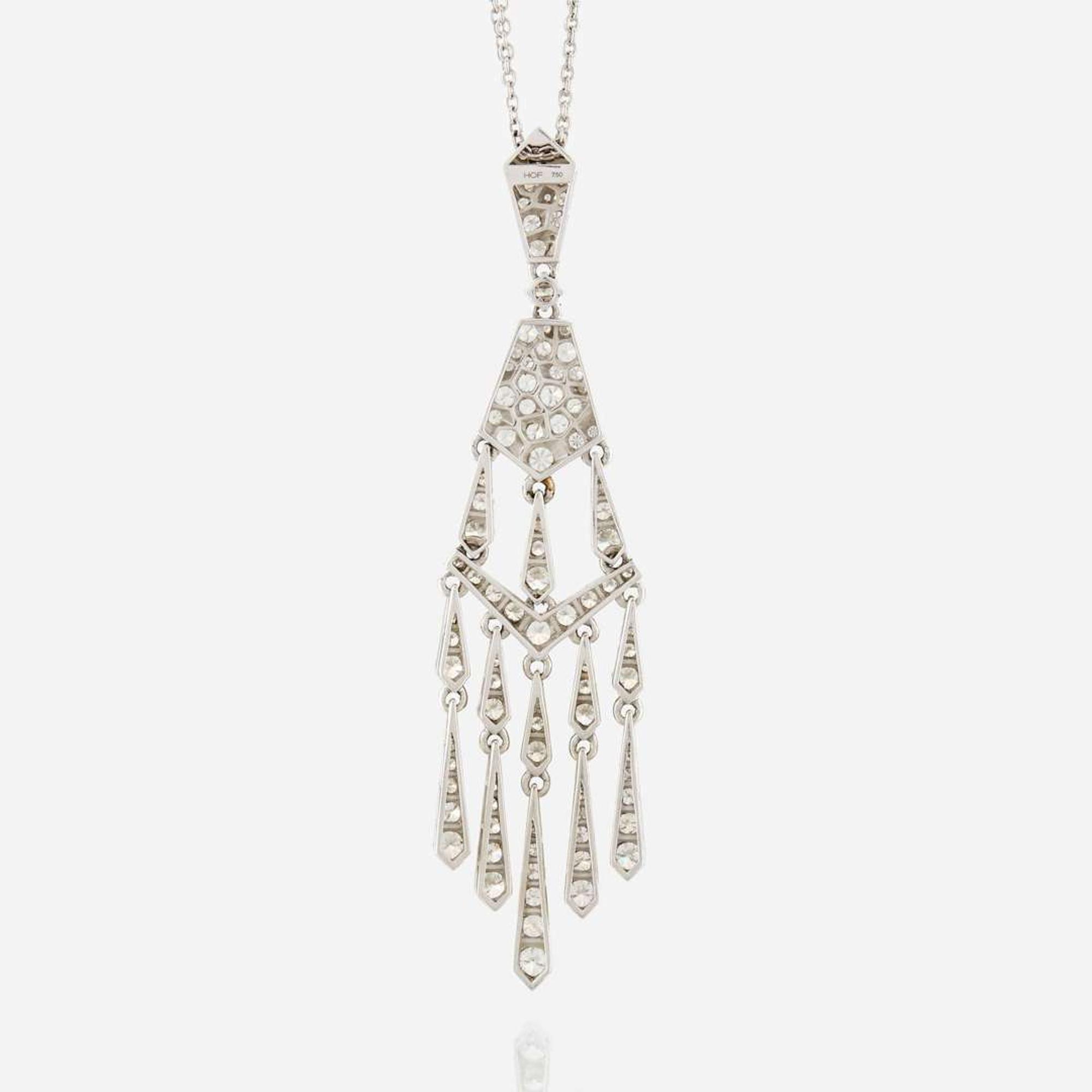 A diamond and white gold necklace, Hearts on Fire Triplicity
