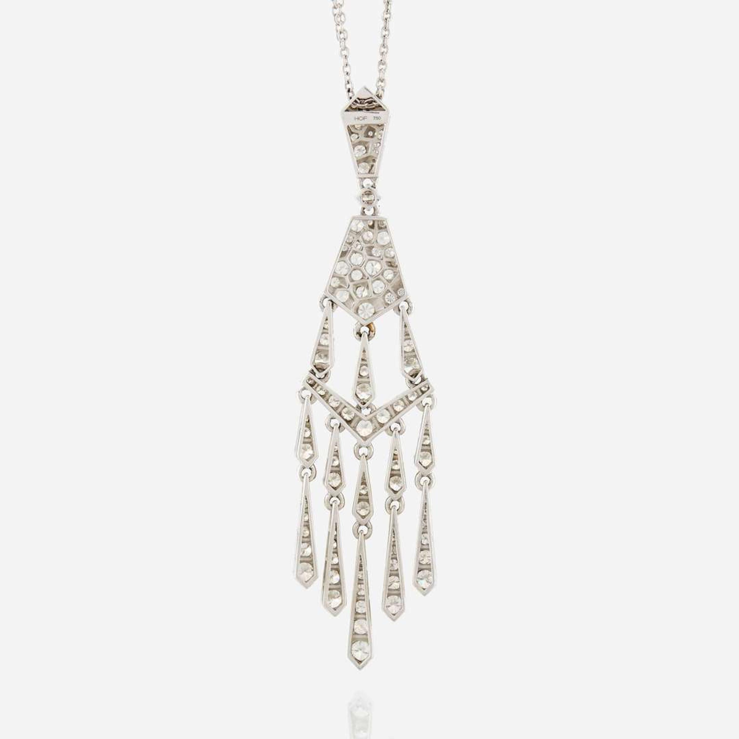 A diamond and white gold necklace, Hearts on Fire Triplicity