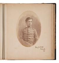 [MILITARIA - CIVIL WAR]. West Point album featuring 34 portraits of faculty, staff, and cadets, many of whom would serve in the Civil War, 1859.