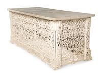 A Victorian White-Painted Cast Iron Marble-Top Radiator Cover
