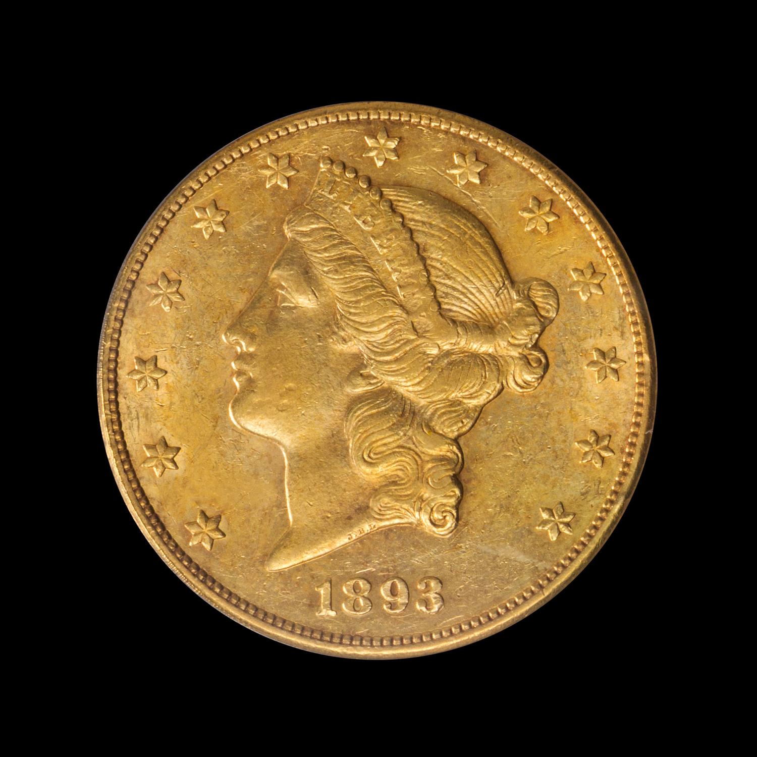 A United States 1893-CC Liberty Head $20 Gold Coin