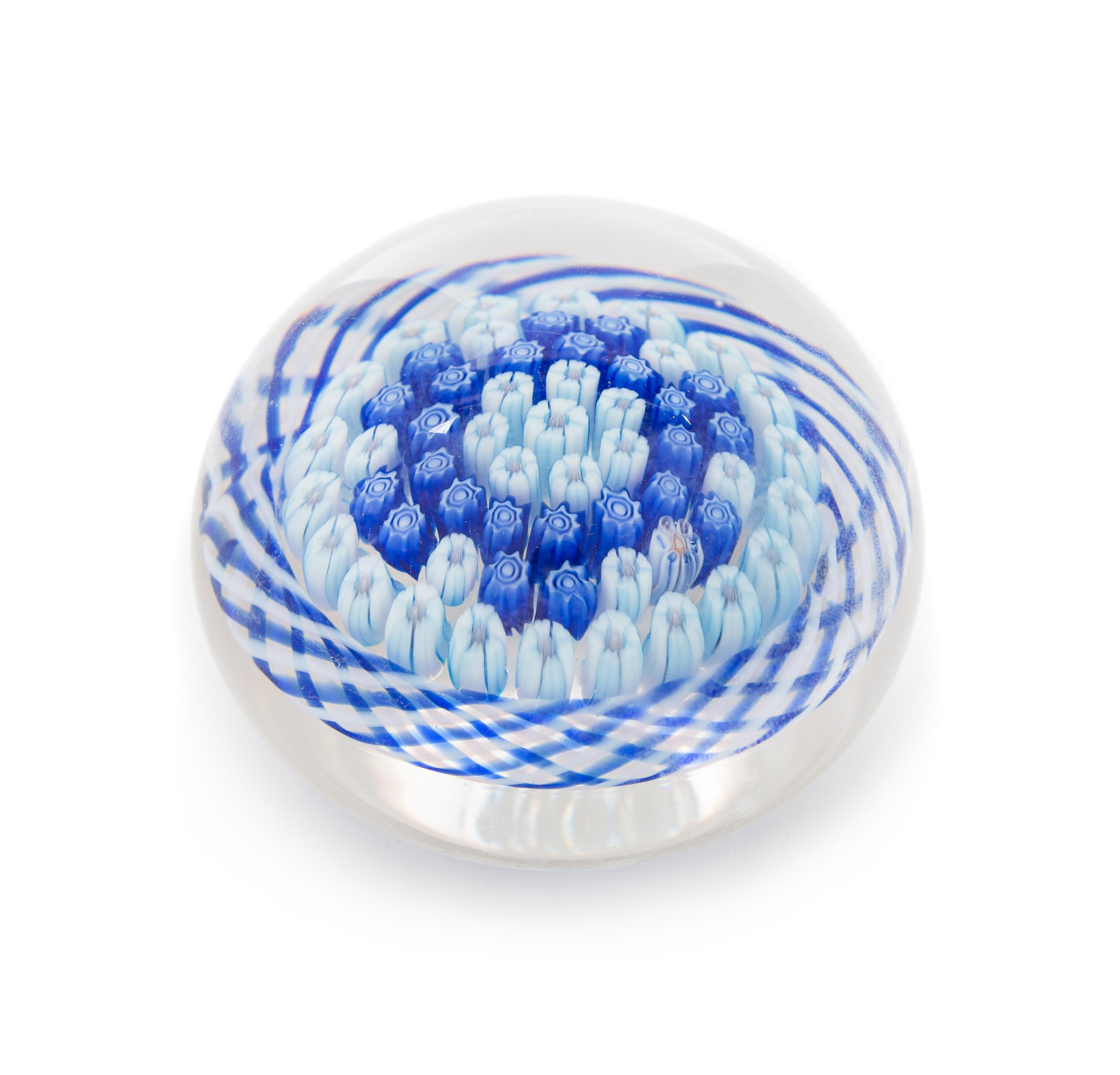Parabelle, USA, millefiori and torsade paperweight