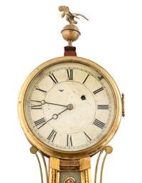 An Federal Parcel-Gilt and Eglomise Decorated Banjo Clock