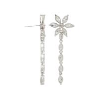 DIAMOND AND PLATINUM FLOWER EARRINGS