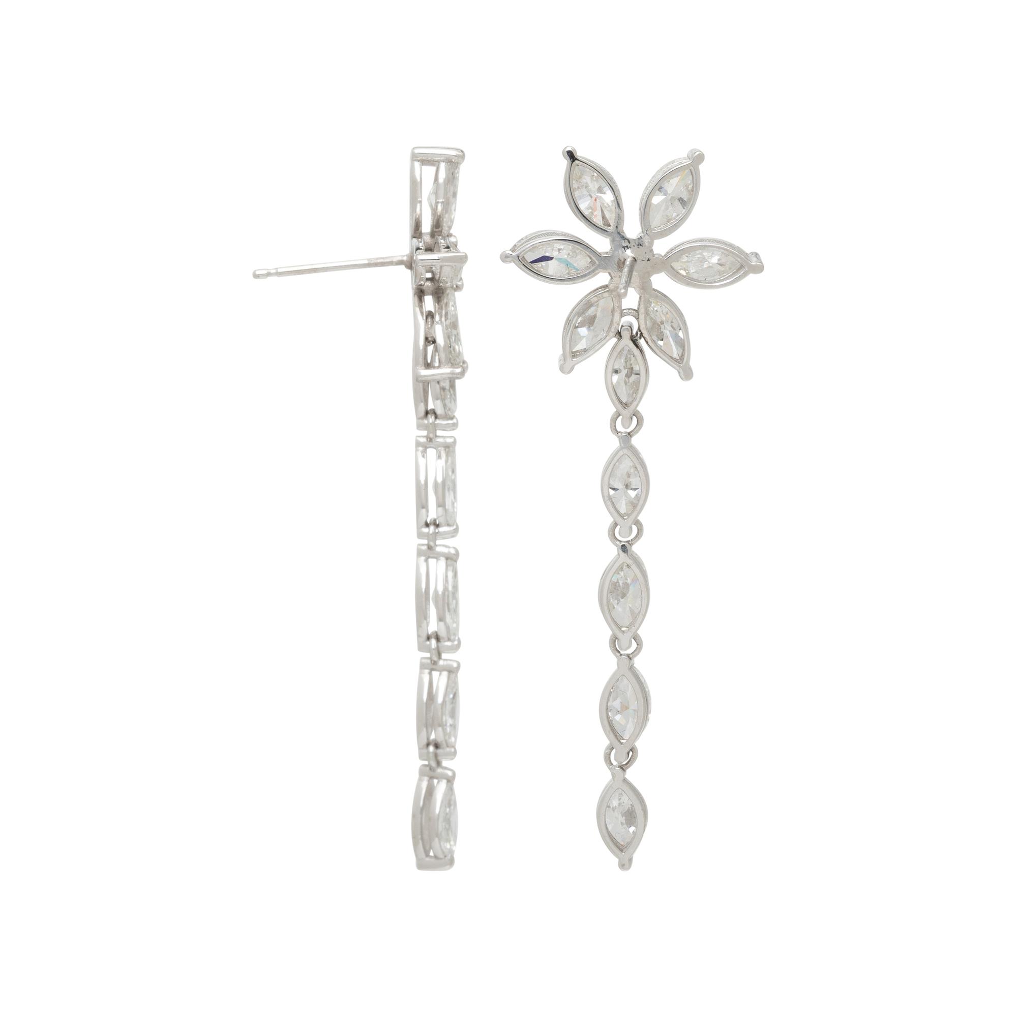 DIAMOND AND PLATINUM FLOWER EARRINGS