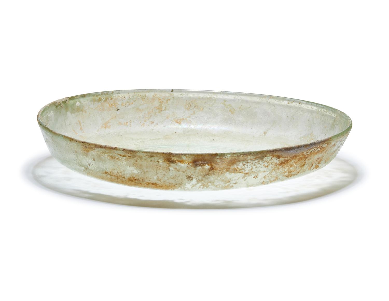Three Roman Green Glass Plates