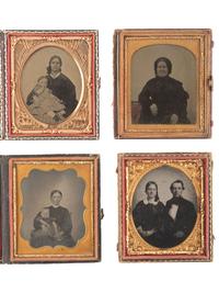 [EARLY PHOTOGRAPHY]. 40 assorted sixth and ninth plate ambrotype and tintype portraits of men, women, and children, incl. example by GUTEKUNST.