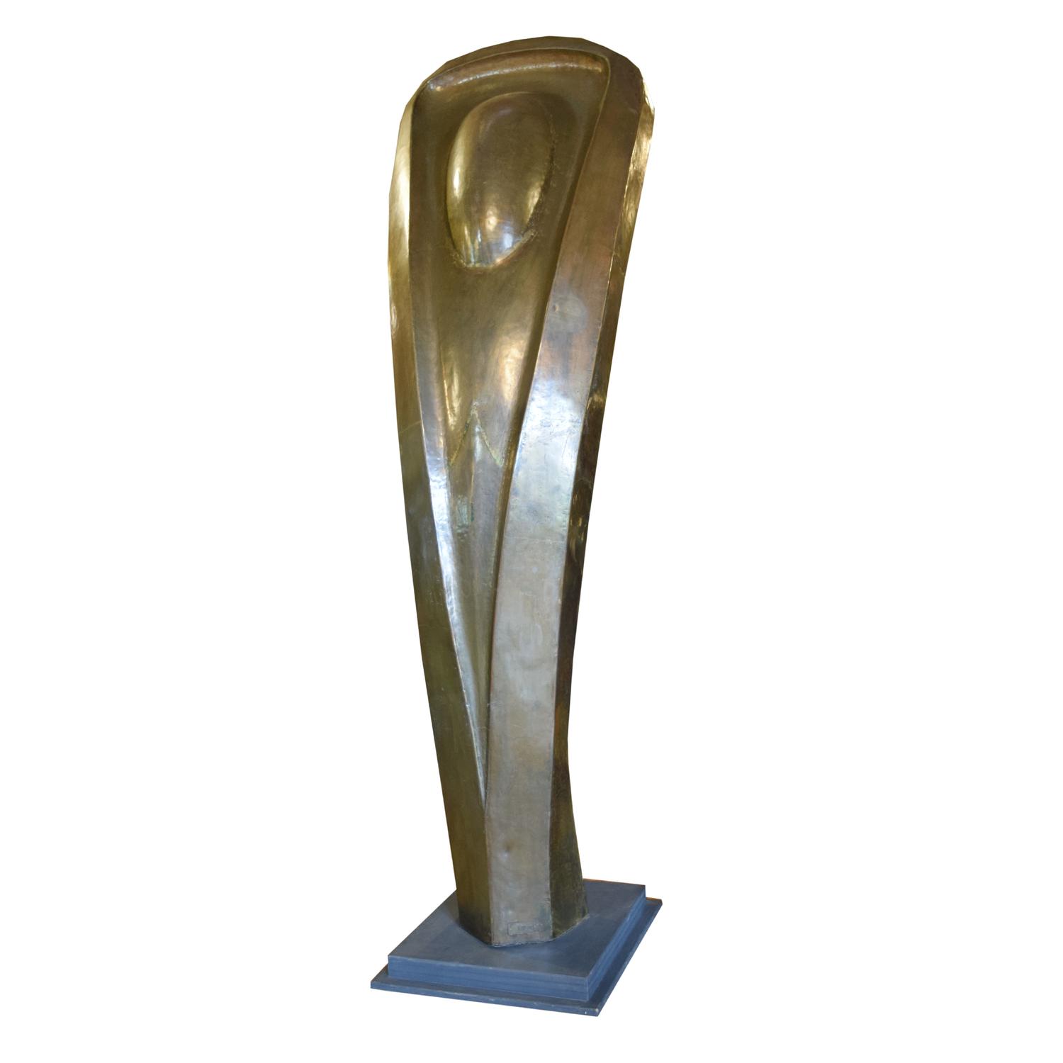 A Modernist Brass Sculpture 29" W x 25" D x 94" H — Germany, Mid-20th Century