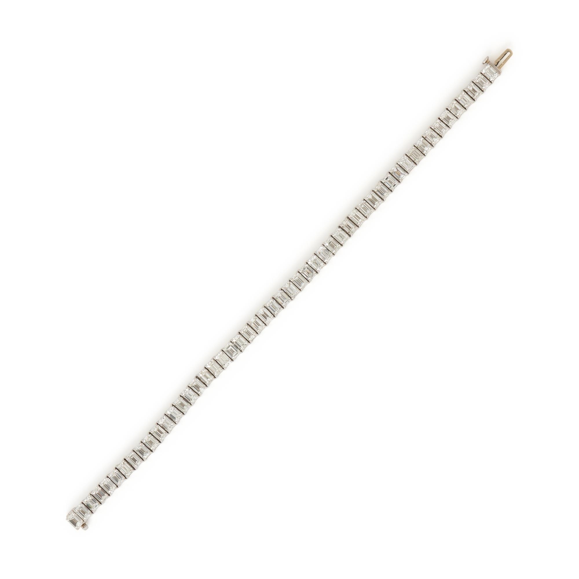 Diamond and White Gold Line Bracelet