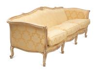 A Louis XV Style Painted and Parcel Gilt Canape — 19th/20th Century