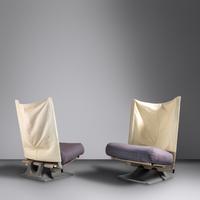 Pair of AEO Lounge Chairs, c. 1975 Archizoom Associati for Cassina, Italy