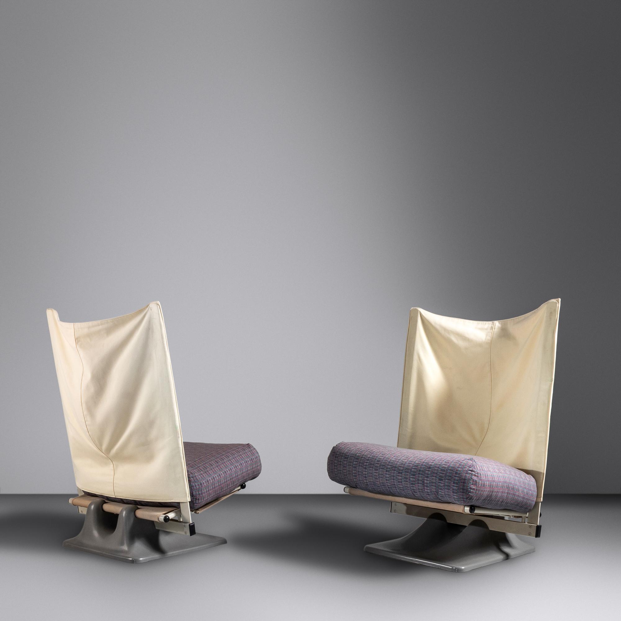 Pair of AEO Lounge Chairs, c. 1975 Archizoom Associati for Cassina, Italy