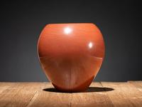 Redware Pottery Jar, with Bear Paws