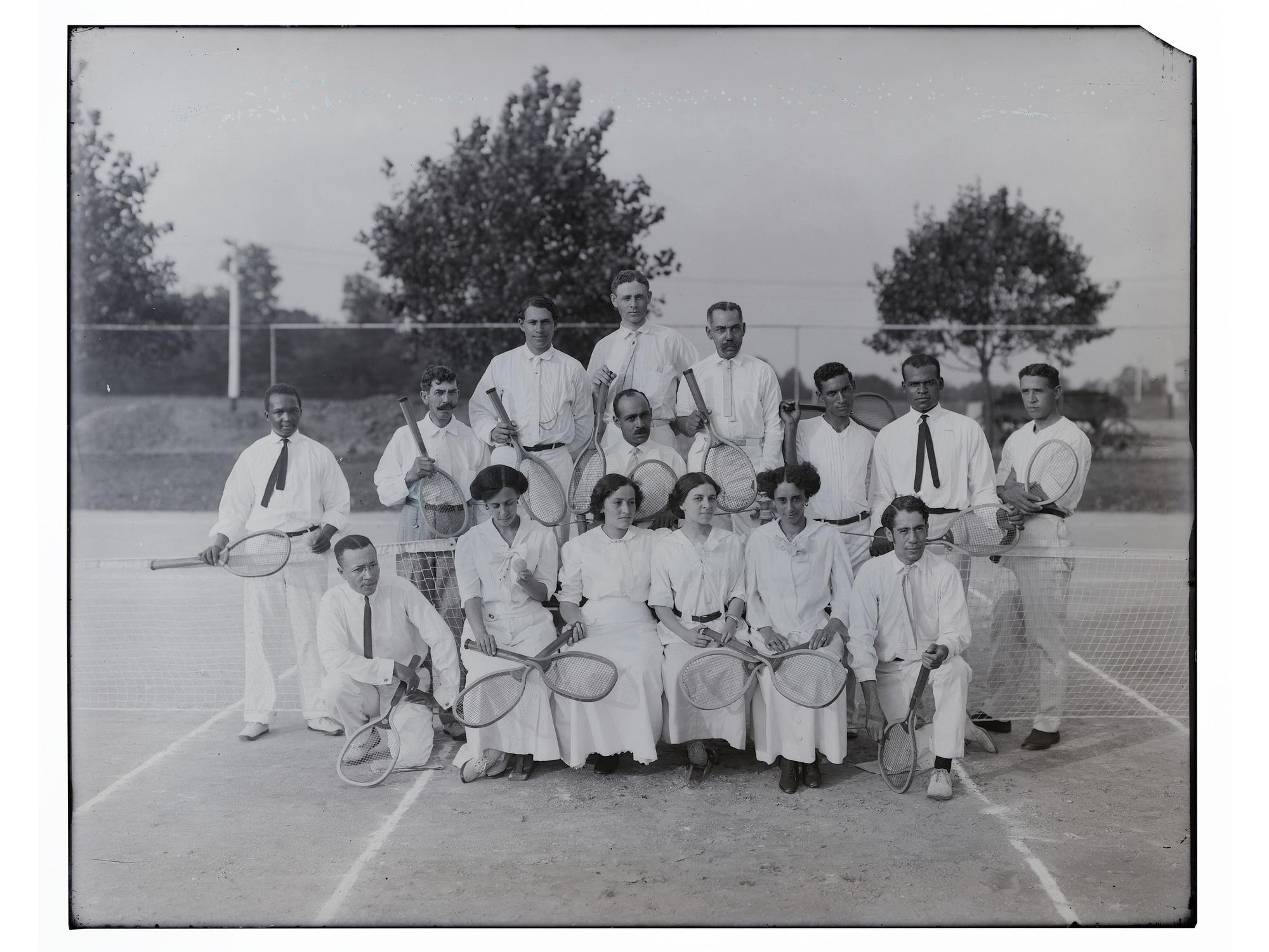 [EDUCATION]. 10 large format glass negatives featuring students at Wilberforce University.