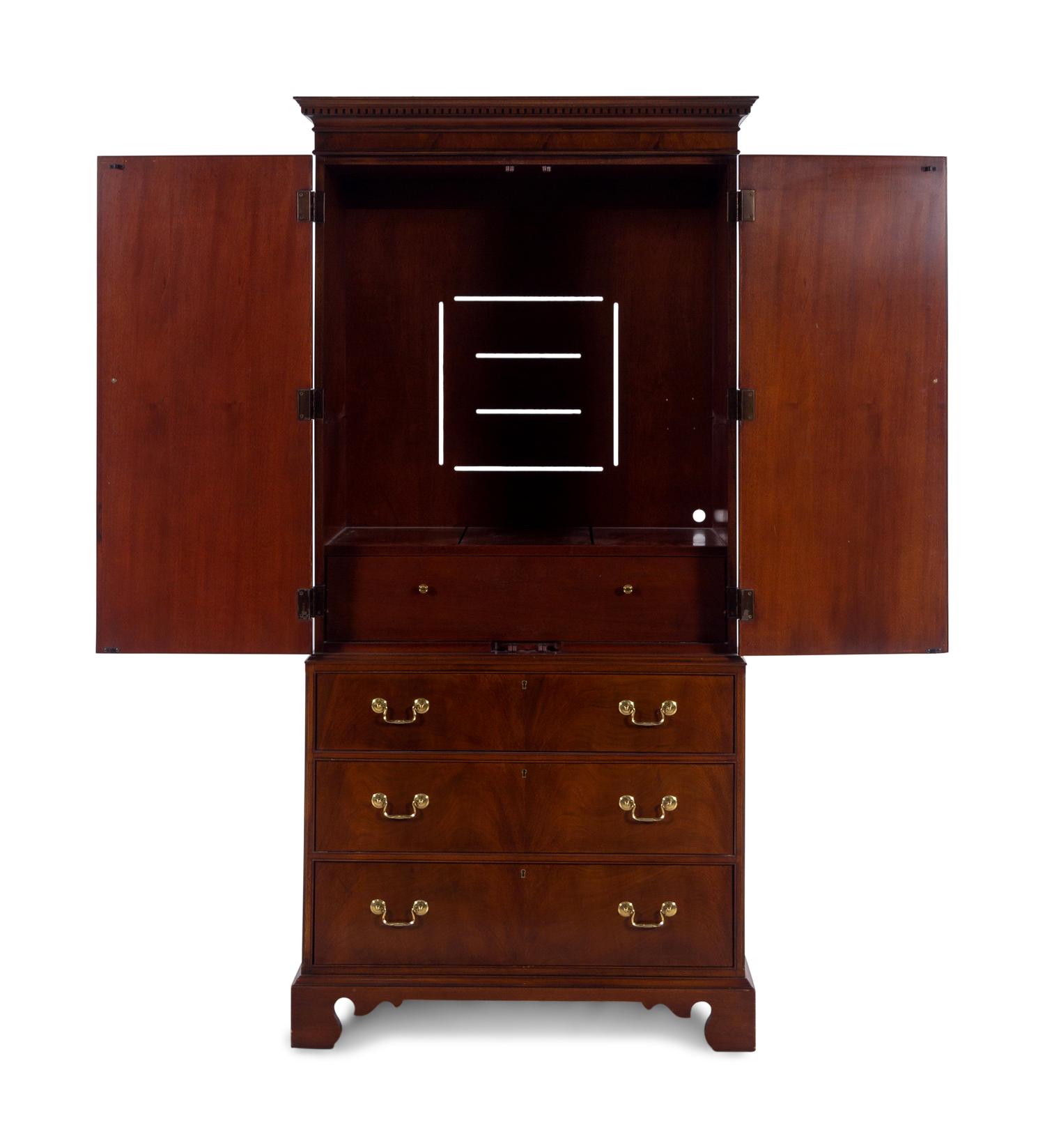 A George III Style Mahogany Linen Press