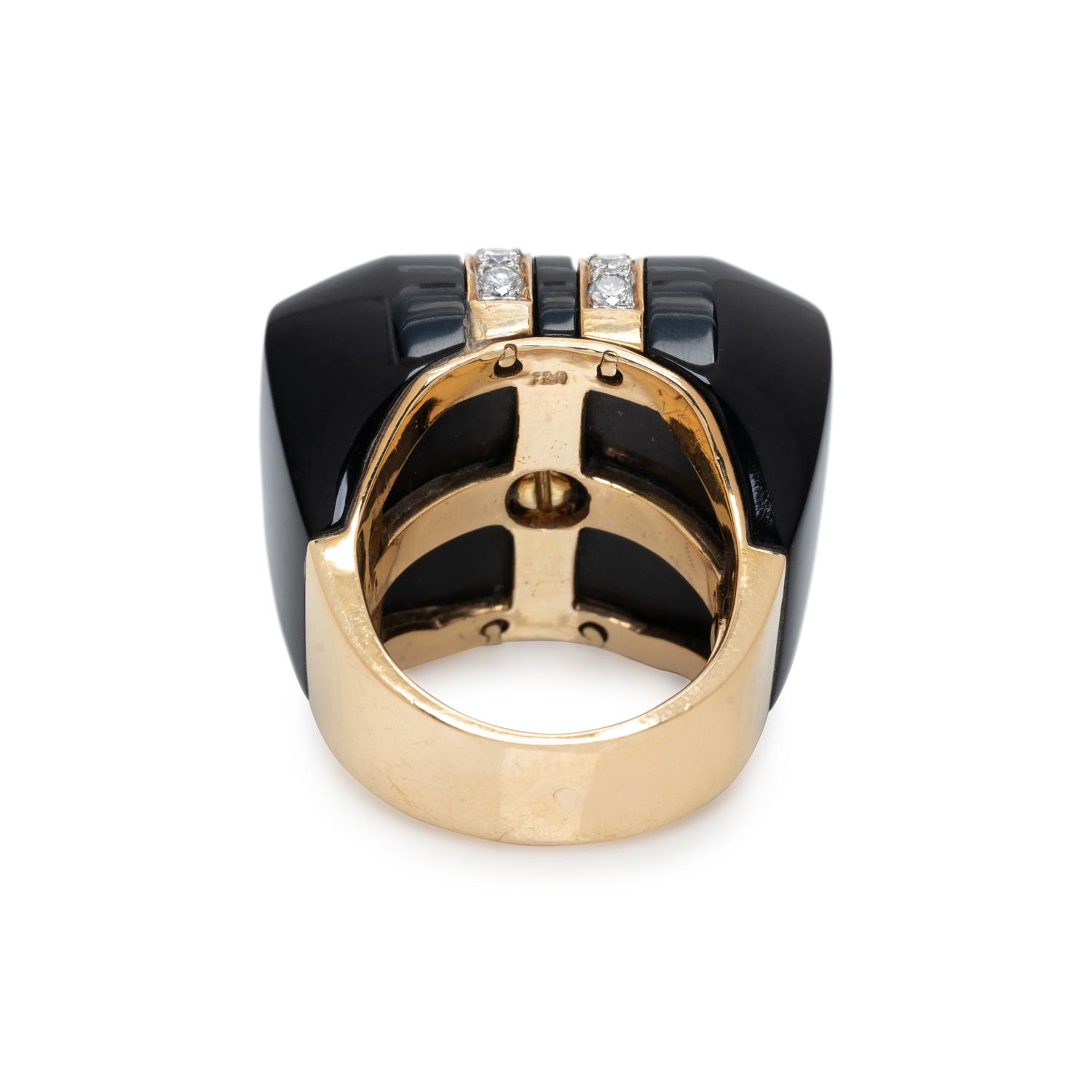 ONYX AND DIAMOND RING