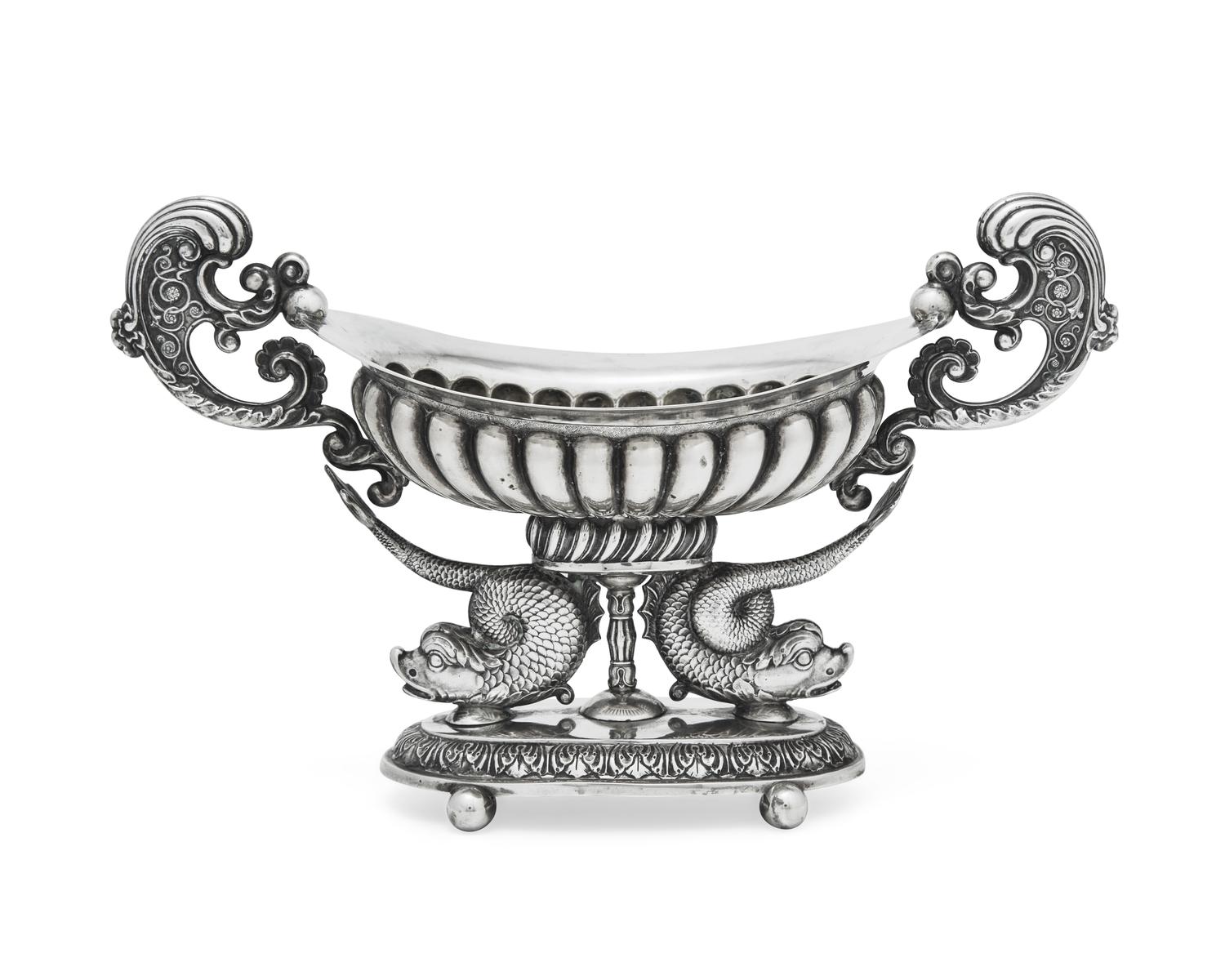A German Classical coin silver centerpiece bowl, circa 1830-1840