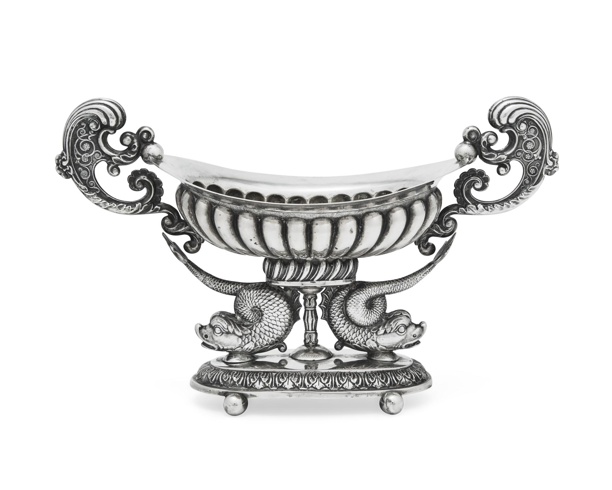 A German Classical coin silver centerpiece bowl, circa 1830-1840