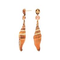 John Hardy, 'Cinta', Shell, Multigem, and Yellow Gold Earrings