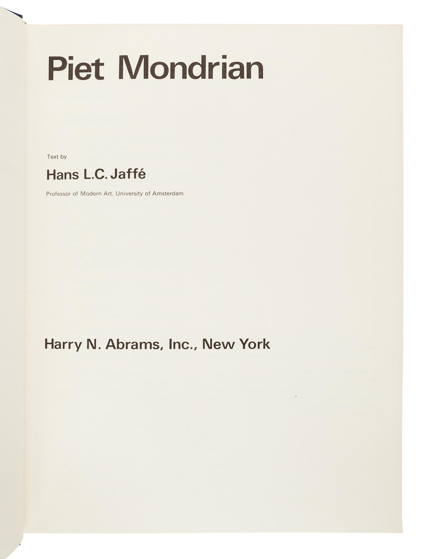 [MONDRIAN, Piet (1872-1944)]. JAFFÉ, Hans L.C. Piet Mondrian. New York: Harry N. Abrams, Inc., 1970.