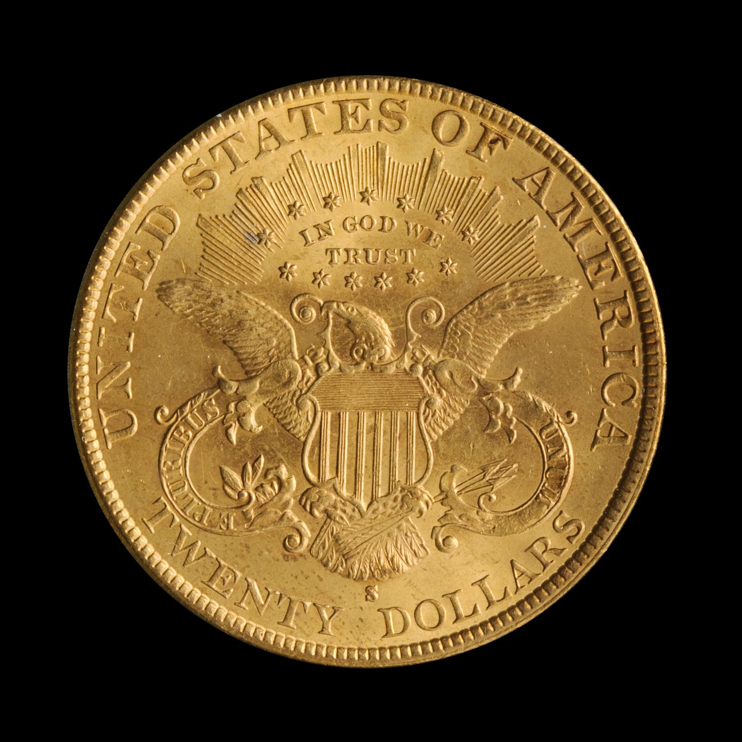 A United States 1897-S Liberty Head $20 Gold Coin
