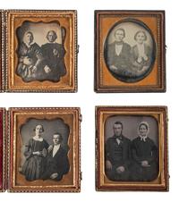 [EARLY PHOTOGRAPHY]. A group of 18 daguerreotype portraits of couples of varying ages, including: