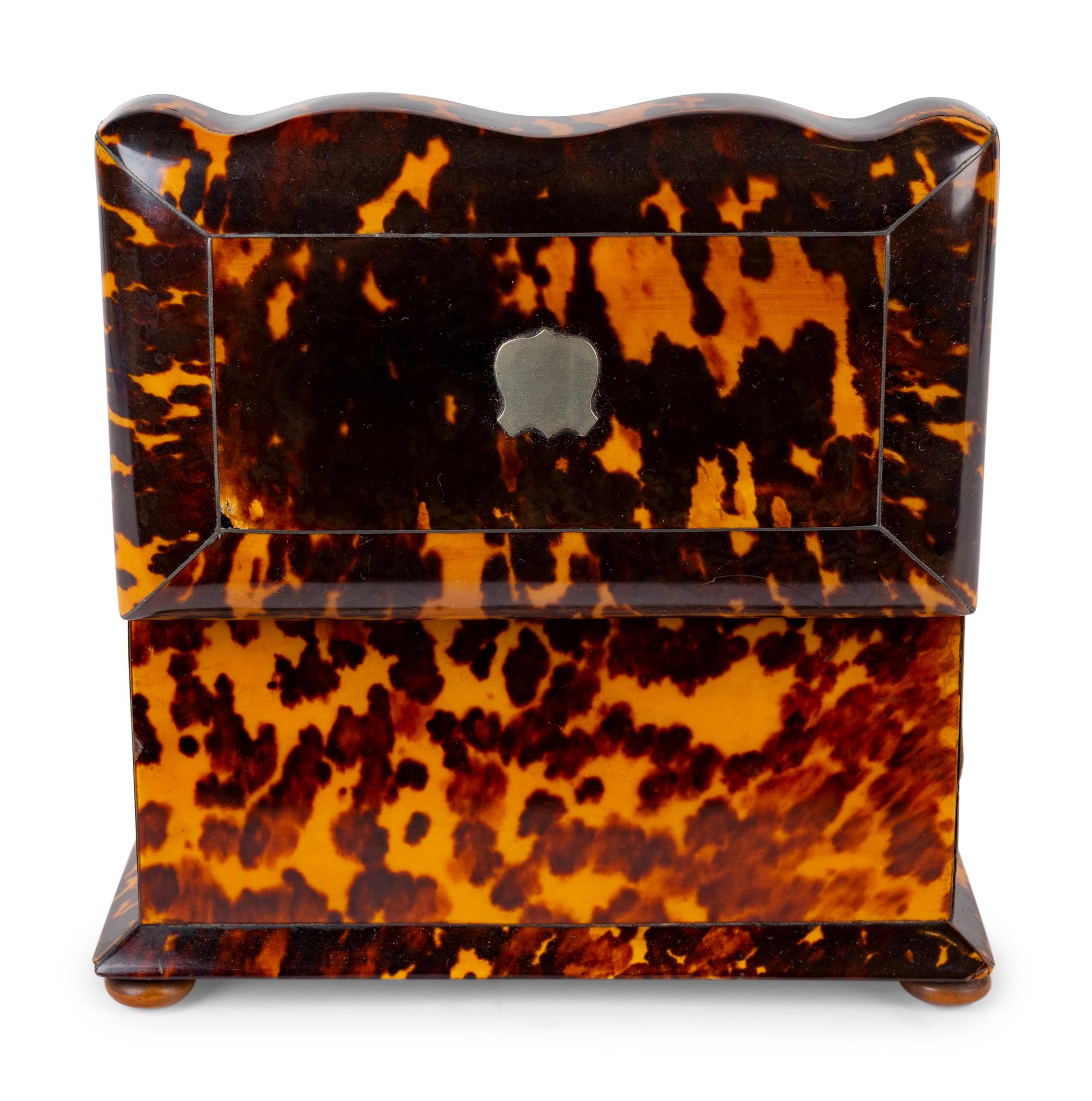 A Victorian Tortoiseshell Tea Caddy — LATE 19TH CENTURY