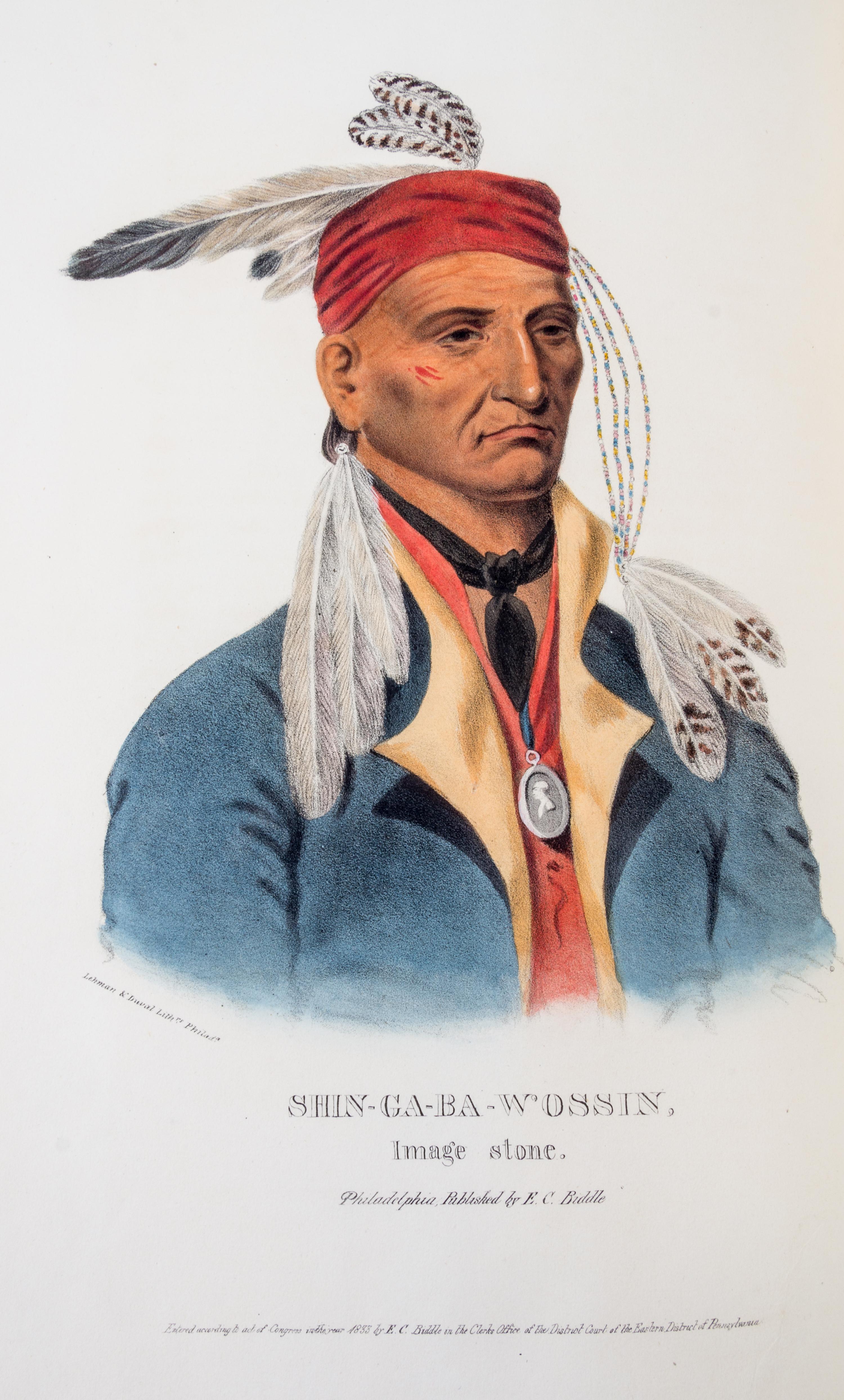 MCKENNEY AND HALL. History of the Indian Tribes of North America. Philadelphia, 1836, 1842 and 1844. 3 vols. with 120 plates