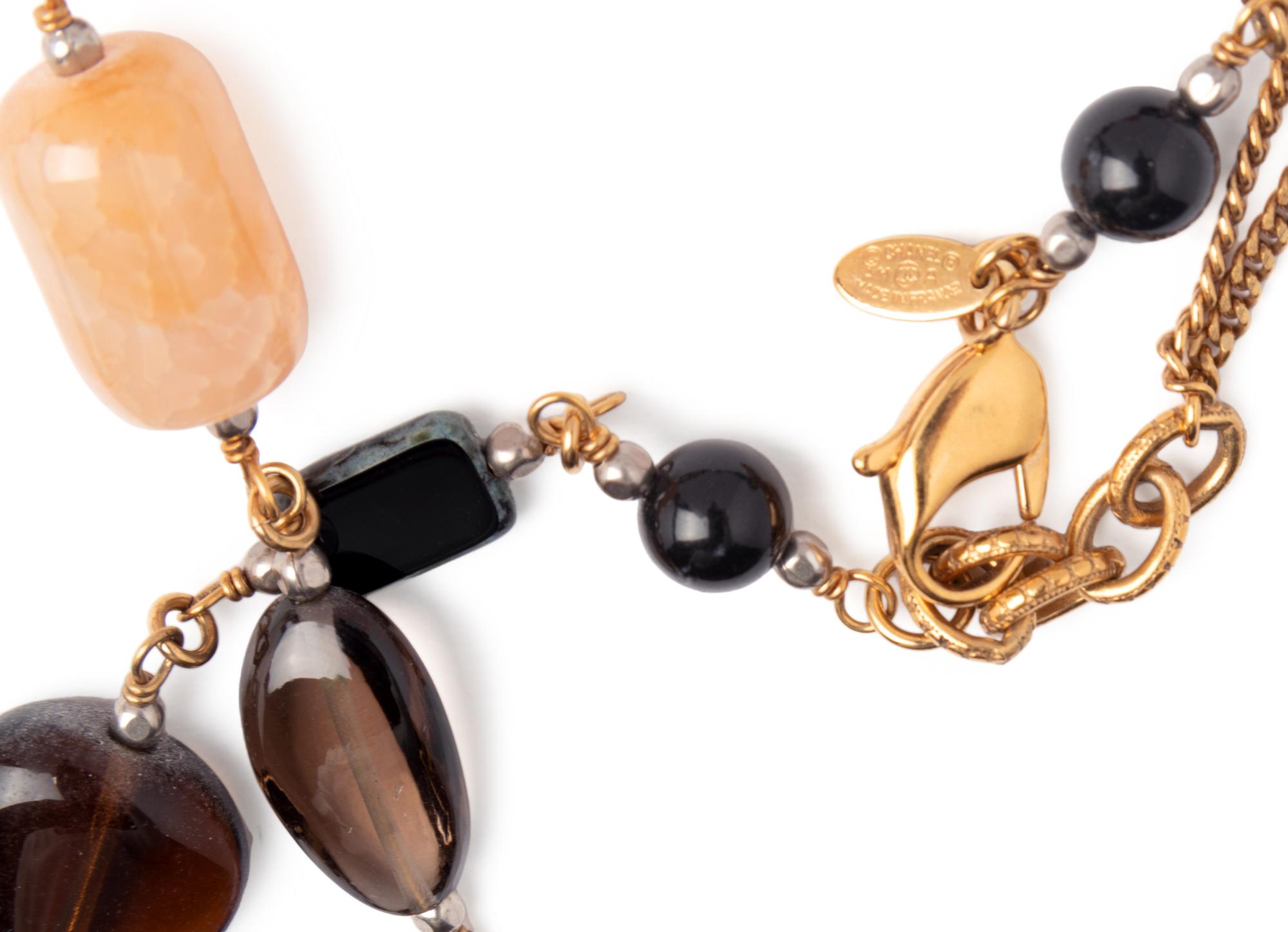 Chanel Stone and Chain Necklace Brooch Pin, Fall 2011
