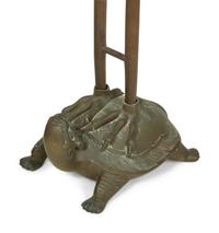 A Pair of Chinese Gilt Metal Figures of Cranes Standing on Turtles — 20TH CENTURY