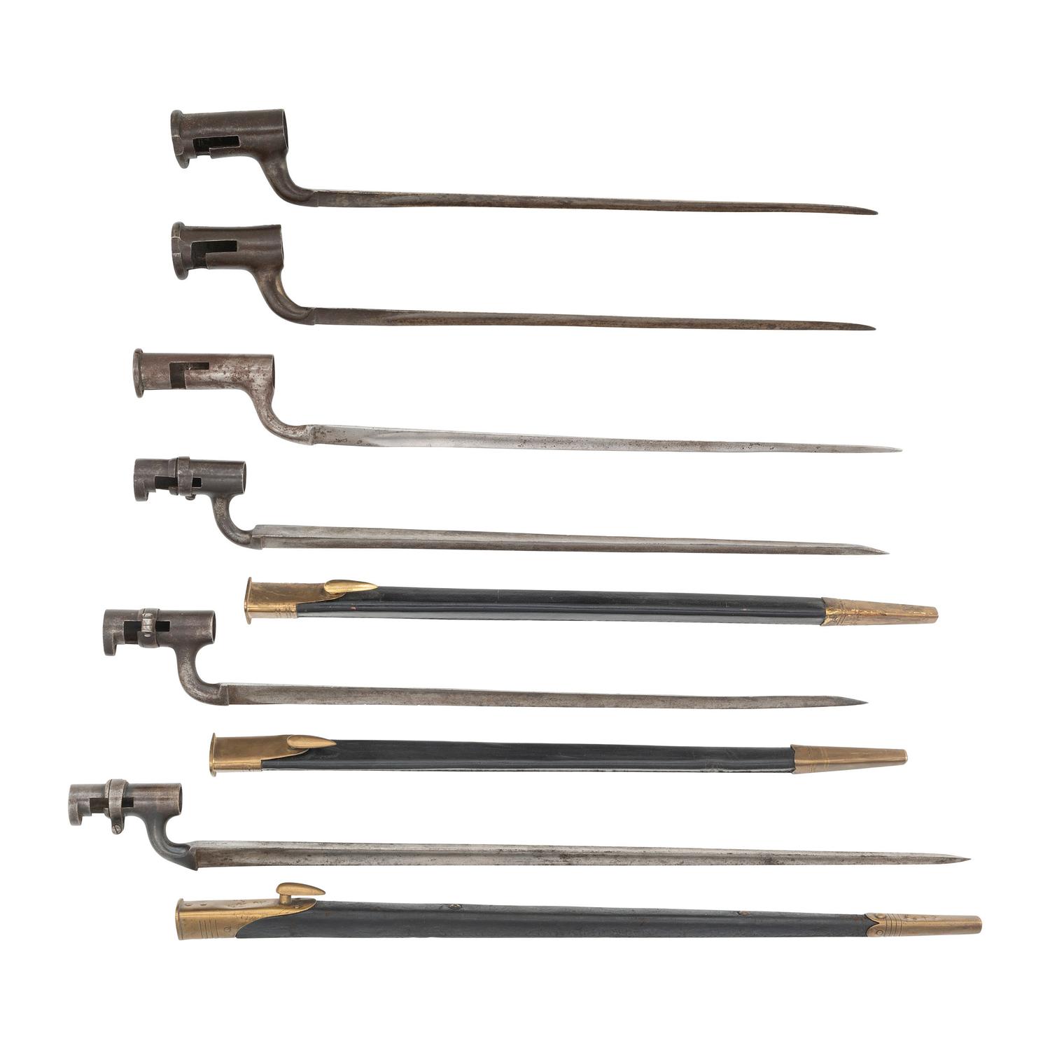 Lot of Six Nepali Marked Socket Bayonets