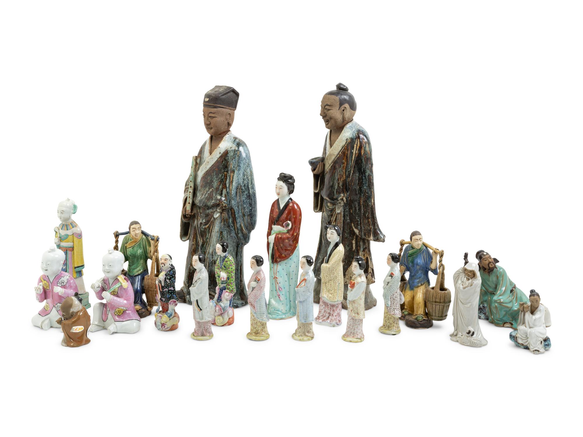 20 Chinese Porcelain and Mud Figures