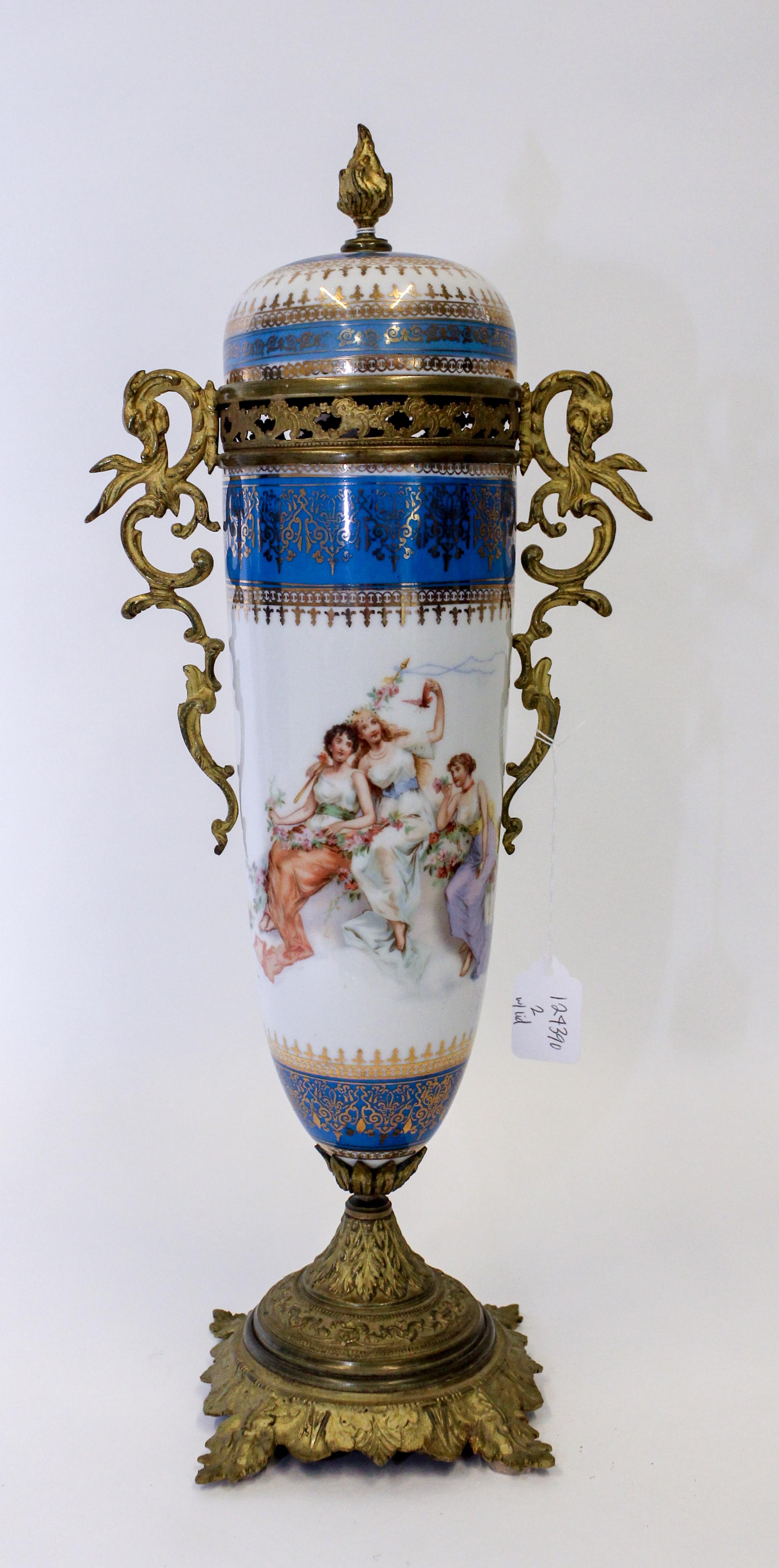 A Sevres Style Porcelain Urn.