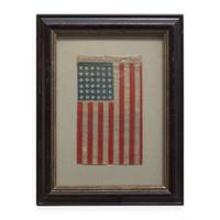 Three printed American parade Flags: 37-Star, 36-Star and 7-Star 1861-1876