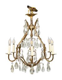 A Louis XV Style Gilt Bronze Six-Light Chandelier
