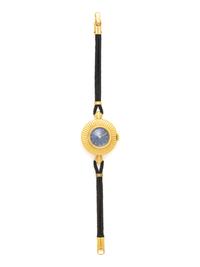 PATEK PHILLIPE, YELLOW GOLD AND BLUE ENAMEL WATCH