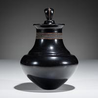 Lidded Blackware Pottery Jar