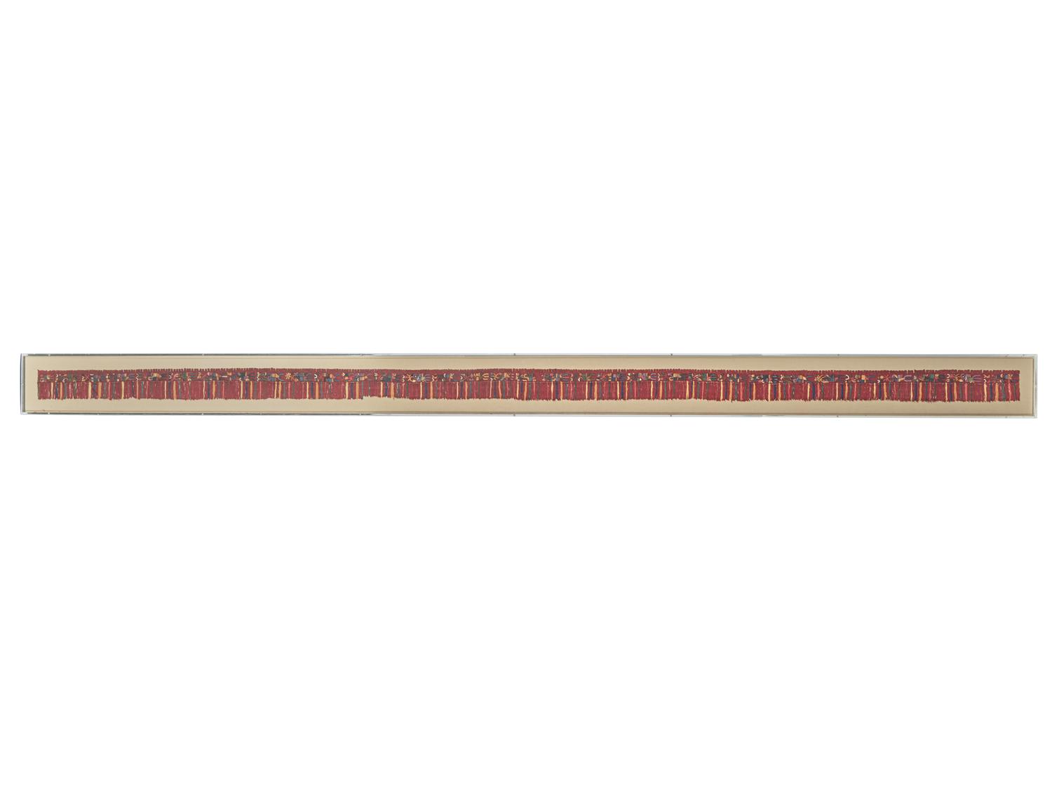 A Paracas Textile Panel from a Man’s Mantle Fringe with Bird Motif
