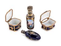 Four Sèvres Style Painted and Parcel Gilt Porcelain Articles
