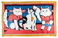 A Michaele Vollbracht Oblong Silk Scarf, 62 x 41 1/2 inches.