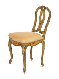 An Italian Rococo Paint Decorated Side Chair