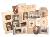 [EARLY PHOTOGRAPHY]. Large collection of mostly paper photographs incl. cabinet cards, CDVs, etc.
