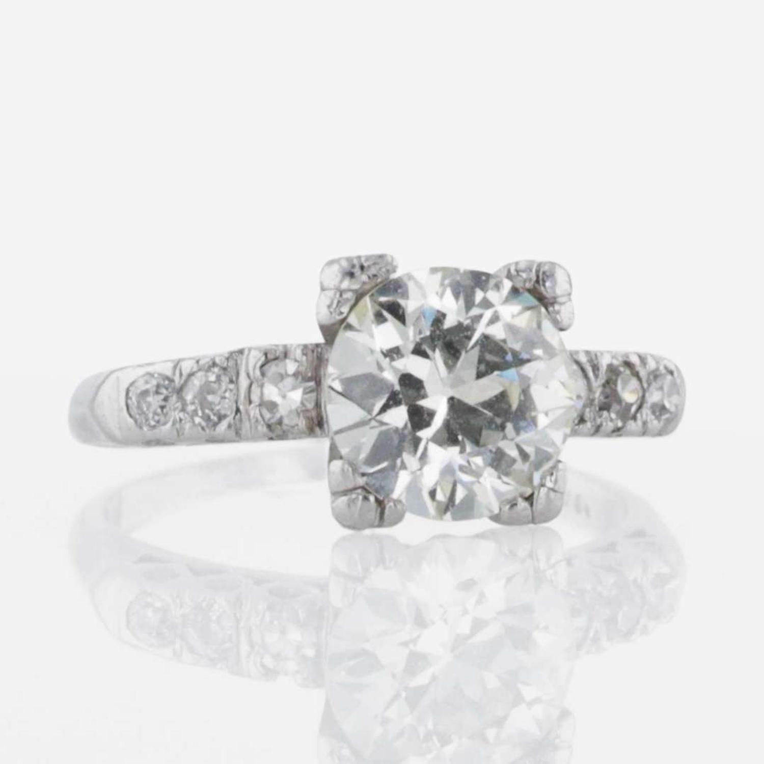 A Platinum and Diamond Ring 1.93 Carat Old European-Cut Diamond, GIA Certified